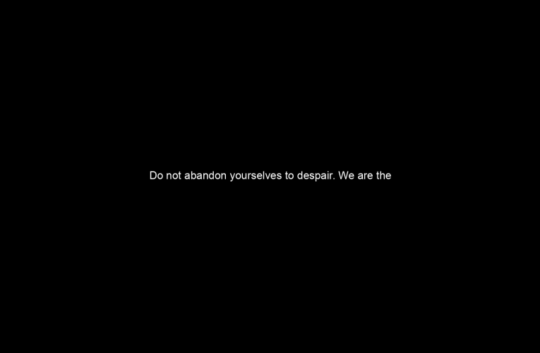 Do not abandon yourselves to despair. We are the Easter people and hallelujah is our song.