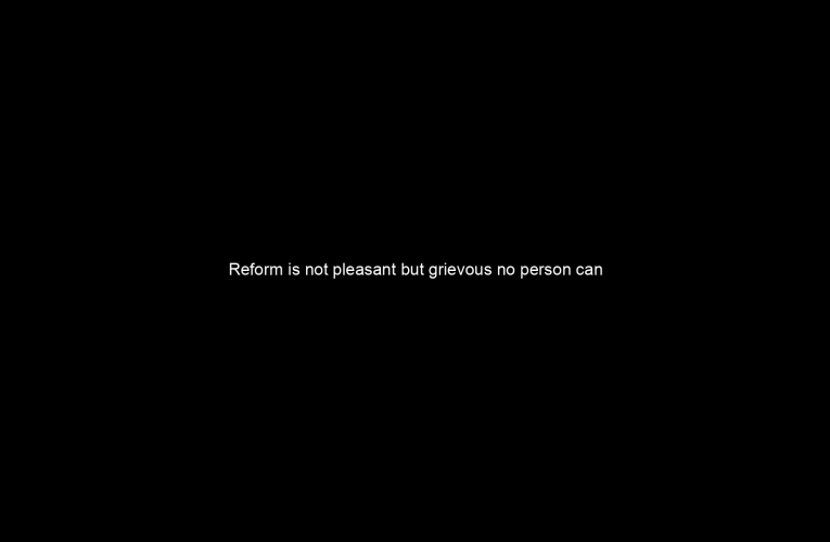 Reform is not pleasant but grievous no person can reform themselves without suffering and hard work how much less a nation.